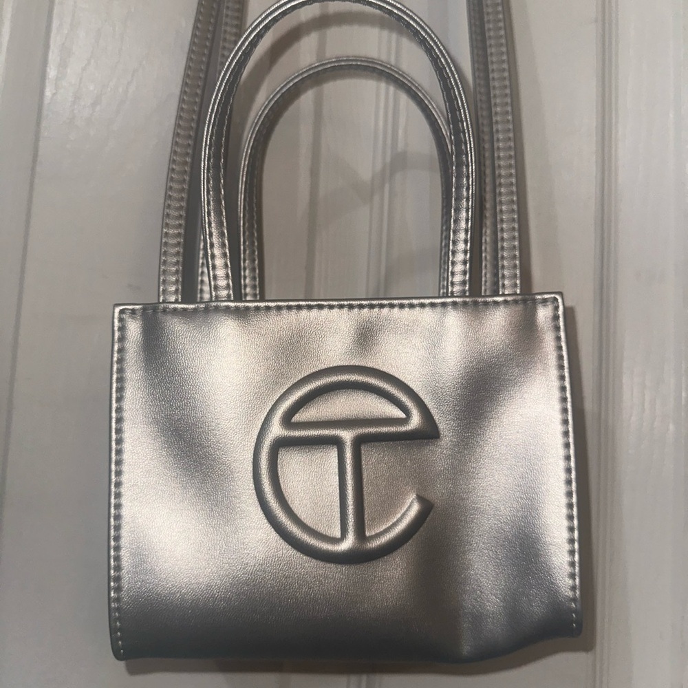 Silver Telfar Small Shopping Bag
